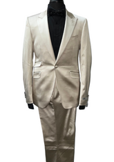 Giovanni Testi Cream Satin Suit
